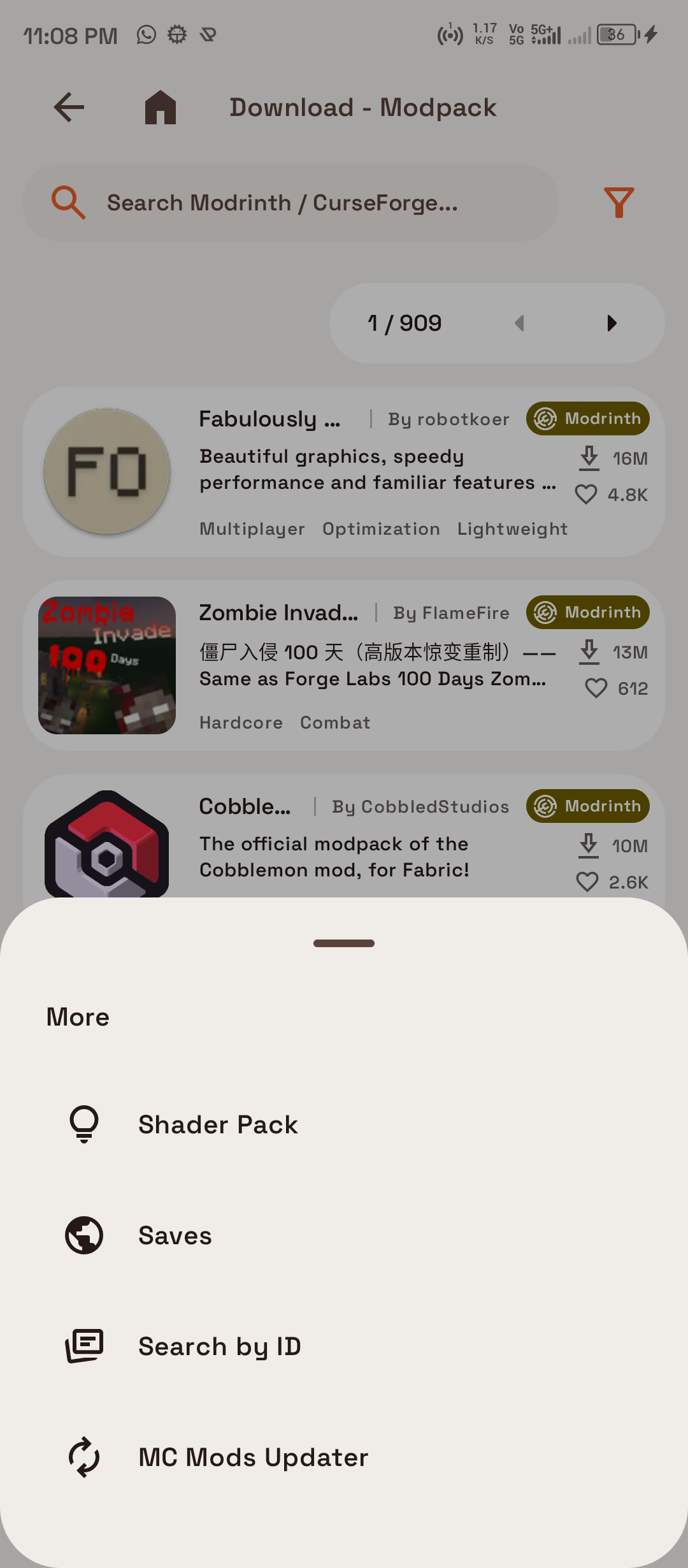 Blade Launcher quick navigation drawer and settings menu